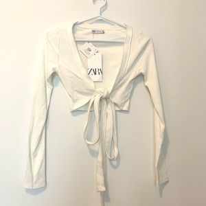 Cropped Tie Up Zara Shirt